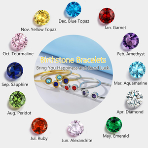 Pulsera de Acero Inoxidable con Piedra de Nacimiento de Enero a Diciembre, Joyería para Mujer, 2 Opciones de Longitud para Muñecas de 5.1'' a 7.6'' - Product Image 6