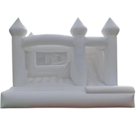 Château gonflable PVC blanc sur mesure pour mariage et fête, avec toboggan intégré, en promotion