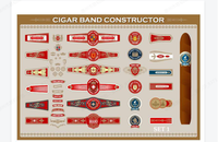 Bandes et étiquettes de cigares personnalisées imprimées, durables et écologiques, anneaux de cigares adhésifs personnalisés pour un emballage et une promotion haut de gamme