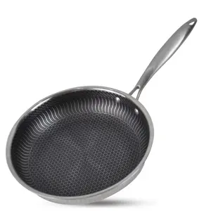 Non-stick Frying Pan Hex clad Honeycomb Design Frying Pans Triply Layer Stainless Steel With Lid Frying Pans & Skillets Cookin