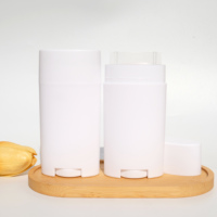 Contenant vide de 75g pour stick déodorant rotatif ovale plat, emballage en plastique pour stick solaire