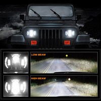 7 "7 pouces 4 Led Star Thar tracteur Lampara De Cabeza 7x6 5x7 Laser Led phare phares H4lamp pour Hilux