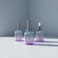 Prix Compétitif – Flacon compte-gouttes bleu en PET de 50 ml, Contenant Cosmétique en Gros pour Sérum Visage, Huile Essentielle, Essence Liquide