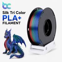 Filament d'imprimante 3D PLA+ soie tricolore en gros 1,75 mm 1 kg haute brillance coextrudé FDM impression 3D 190-220 Jiangsu Chine