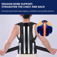 Correcteur de posture dorsal réglable, léger et pliable, pour femmes et hommes, utilisation clinique, soutien des épaules et du dos, en spandex, noir