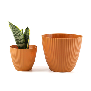 <strong>Plastic</strong> Flowerpot Large Diameter <strong>Table</strong> Top Planting <strong>Potted</strong> Clay Vertical Stripes Meaty Basin Planting <strong>Pot</strong> - Product Image 2