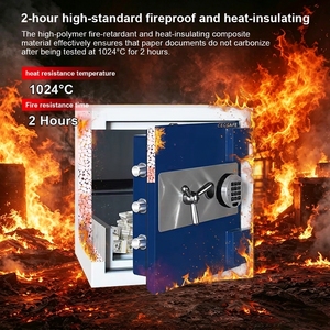 CEQSAFE Heavy-Duty Fireproof & Theft-<b>Proof</b> Safe with Fingerprint & Key Lock 2 Hours <b>Fire</b> Resistance for Home Hotel Office - Product Image 4