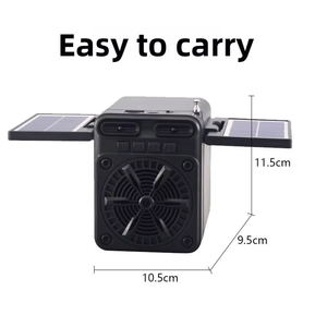 Caixa de Som Solar Portátil de Emergência com Painéis Solares Duplos, Rádio <span class=keywords><strong>FM</strong></span> e Bateria Recarregável para Uso Externo - Product Image 3