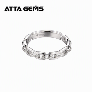 Anello in Argento Sterling 925 con Moissanite, Design Popolare, Anelli Nuziali di Lusso per Dimagrimento - Product Image 1