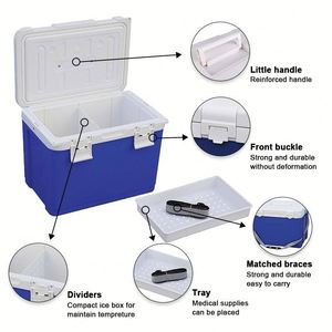 Wholesale Price 12L PU Foam Plastic Ice Chest Cooler Box Vaccine Storage Transportation Cooler Box - Product Image 3