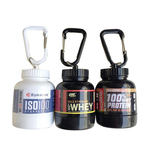 Conteneur portable personnalisé pour protéines de lactosérum en poudre 100ml 200ml avec porte-clés, cuillère doseuse, entonnoir et isolation thermique – Vente en gros - Product Image 1