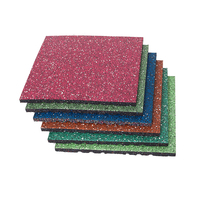 Dalles de caoutchouc imperméables 50x50cm pour aire de jeux extérieure, tapis de sol polychromes pour enfants et maternelles, tapis de sol en caoutchouc pour salle de sport