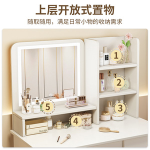 Petite table de maquillage avec éclairage <span class=keywords><strong>LED</strong></span>, miroir <span class=keywords><strong>LED</strong></span> pleine longueur et tiroir, à prix abordable - Product Image 4