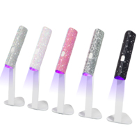 Mini lampe à ongles rose diamant 3W Séchoir à ongles en gel sans fil Câble USB portable Lampe à ongles UV portable avec support magnétique