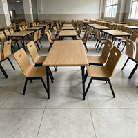 Schnelle Lieferung, Geringe Mindestbestellmenge, Modernes Minimalistisches 4-Personen Küchen-Esszimmer-Set für Schulen und Restaurants