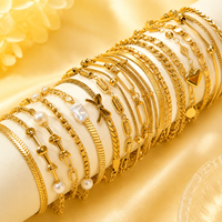 Bracelet chaîne cubaine personnalisé avec logo, plaqué or 18 carats, en acier inoxydable, avec zircone, bracelet cœur, bijoux en gros pour femmes