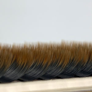 Cnk ब्राउन-टिप लैश व्यक्तिगत कोरियन pbt फाइबर पलक एक्सटेंशन दो टोन - Product Image 5