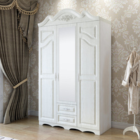 Armoire de chambre à coucher de haute qualité à 4 portes, en plastique et MDF, personnalisable, avec tiroirs, design moderne