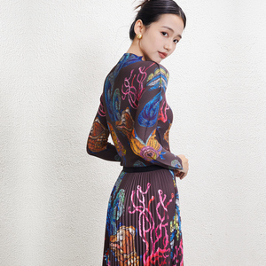 Nhanh Chóng Vận Chuyển Phụ Nữ Hai Mảnh Bộ 2025 <span class=keywords><strong>Miyake</strong></span> Xếp li Giản Dị Bộ Cho Phụ Nữ Áo Và Váy Thiết Lập - Product Image 6