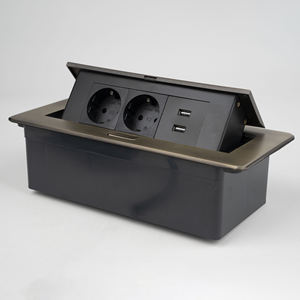 Prise de bureau escamotable en aluminium KLASS - Prise de courant encastrée norme européenne avec <span class=keywords><strong>modules</strong></span> internes personnalisables pour table de bureau - Product Image 3