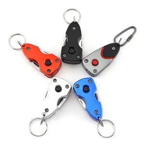 Multifuncional ao ar livre 6-em 1 faca dobrável Mini bolso Chaveiro Multitool Abridor de garrafas Chave de fenda Lâmina LED Survival Tool