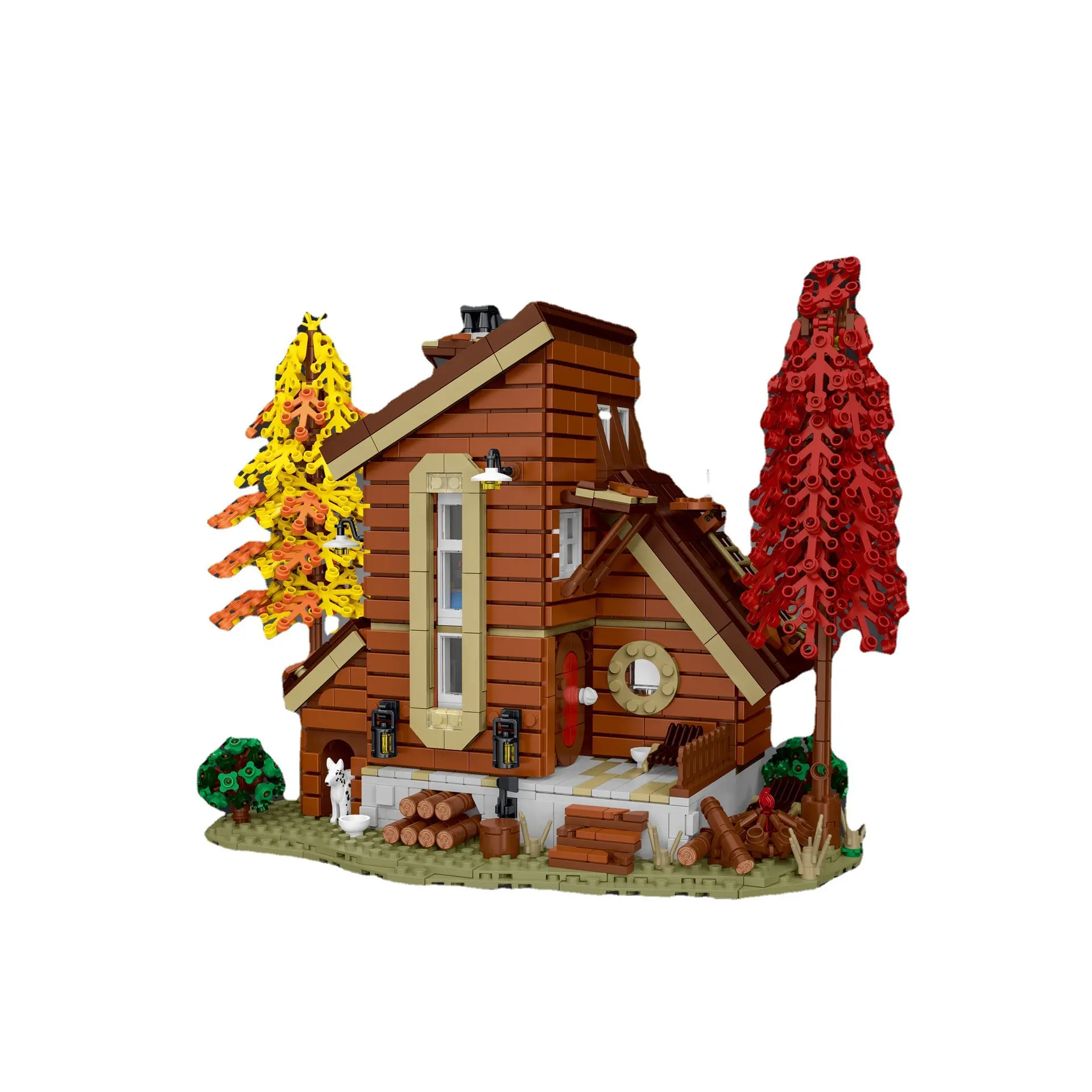 MORK 031071-73 Forest Wooden House Series stack block Creative Expert Street View Building block for kids house toy bricks