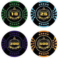 Jetons de poker en céramique personnalisés 39mm 10g Bordure Couronne de Laurier Effet Rayon de Soleil Ensemble de 5 à 1000 MOQ 100 Conception Gratuite Vente en Gros Club