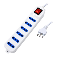 Multiprise électrique IMQ Multipresa 6 prises 10/16A Bipasso avec interrupteur lumineux et fixation murale, 250V~ Max: 2500W
