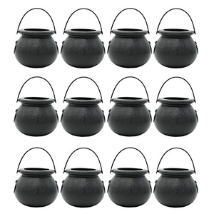 Caldero de Plástico Negro de 14 cm, Olla de Bruja para Fiesta de Halloween, Decoración, Centro de Mesa, Accesorio - Product Image 3