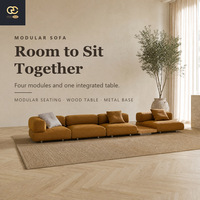 Ensemble de canapés modulaires en tissu de conception italienne pour salon de villa avec arrangement créatif de sièges multiples