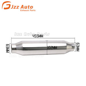 <span class=keywords><strong>Ricambi</strong></span> <span class=keywords><strong>Auto</strong></span> impianto di scarico tubo centrale silenziatore 63mm uscita ingresso 102mm corpo Dia acciaio inossidabile risonatore di scarico universale - Product Image 1
