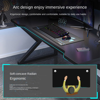 Escritorio de Juegos Extensible en Forma de L de Metal Negro en Oferta, con Base de Soporte Firme y Estable para Sala de Estar, Dormitorio y Uso con Computadora