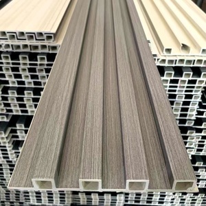 Pannello Griglia WPC Great Wall Fonoassorbente Concavo-Convesso Solido Piccola Griglia Decorativa per Sfondo TV Parete in Legno-Plastica - Product Image 4