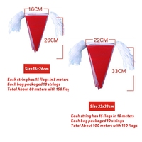 Drapeau de sécurité Triangle rouge blanc petit fanion banderoles chaîne drapeaux en tissu isolation de clôture avec chantier de construction extérieur
