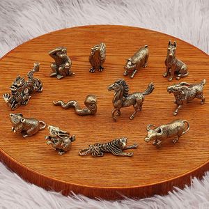 Solid Brass 3D Chinese Zodiac Set - Unique <b>Desk</b> and Home Decor with Electroplated Craftsmanship - Product Image 2