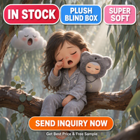 Figurine en peluche Kawaii Sleepy Baby Forest Story, corps en peluche douce, visage en PVC, boîte mystère de collection, jouet en gros