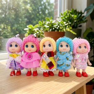 8cm Mini <b>Vinyl</b> Cartoon Doll Light Keychain with Mobile Phone Pendant Durable Wedding Gift for Girls - Product Image 4