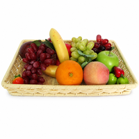 Couverture de protection en rotin PP de qualité alimentaire, anti-poussière et anti-insectes, avec couvercle en acrylique assorti pour panier de service alimentaire de cuisine