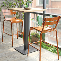 Haute qualité commerciale aluminium métal noir chaise tabourets de bar comptoir hauteur chaises de bar à vendre chaise de bar