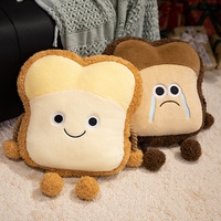 Oreiller de poupée en peluche super douce avec logo personnalisé Simulation de pain grillé cadeau créatif pour les enfants de 2 à 14 ans