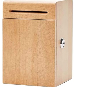 Boîte à monnaie en bois avec serrure, boîte de rangement pour adultes de 14 ans et plus, design personnalisable - Product Image 5