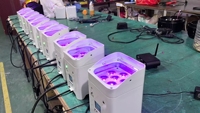 Lot de 10 projecteurs LED PAR sans fil rechargeables intelligents avec batterie, contrôle professionnel pour mariages, fêtes, DJ et éclairage de scène