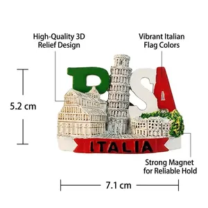 Imán de Resina 3D de Italia para Refrigerador, Torre de Pisa, <span class=keywords><strong>Roma</strong></span>, Fuente de Trevi, Recuerdo Turístico, Imán para Refrigerador, Decoración de Viaje por Europa, Regalo - Product Image 4
