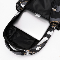 Mochila Escolar de Gran Capacidad con Diseño Geométrico, Impermeable, de Nailon y Poliéster, con Cierre y Armazón Exterior, para Estudiantes de Secundaria