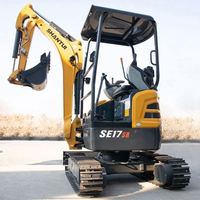 Miniexcavadora Shantui SE17SR de 1.7 Toneladas con Cola Corta, Orugas Retráctiles y Motor Kubota, Máquina Compacta Lista para Usar