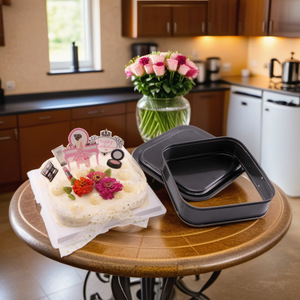 Square Cake Pan Carbon Steel Non Stick Springform Bottom Baking Tray DIY Cake <b>Mold</b> - Product Image 1