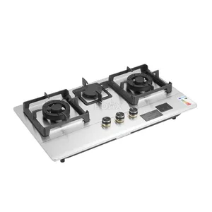 gas stove European kichen appliances cooktops electric ignition stainless steel 3 burners 76cm euro built-in gas hob