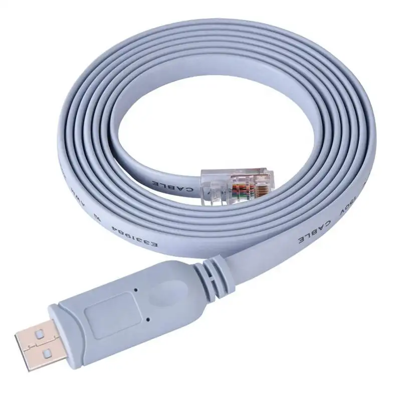 6 pies Ftdi Chip Ch340 232rl R232 Rs232 Pl2303 Usb 2,0 a Rj45 Rollover Serial Port Cable de consola para configuración de conmutador de red