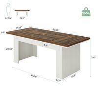 Pour Tribesigns 63 \ "bureau exécutif moderne en bois bureau grand ordinateur bureau à domicile Table d'étude