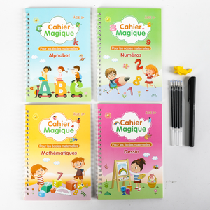 Quaderno di scrittura per bambini con penna magica cancellabile francese, libro di allenamento per il controllo della penna, quaderno divertente per esercitarsi con la penna rigida, all'ingrosso - Product Image 1